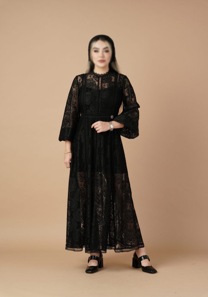 پیراهن میدی تمام دانتل عروسکی