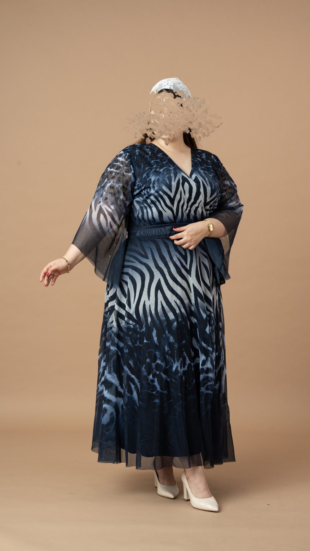 پیراهن حریرترک نگین کوب - Image 3