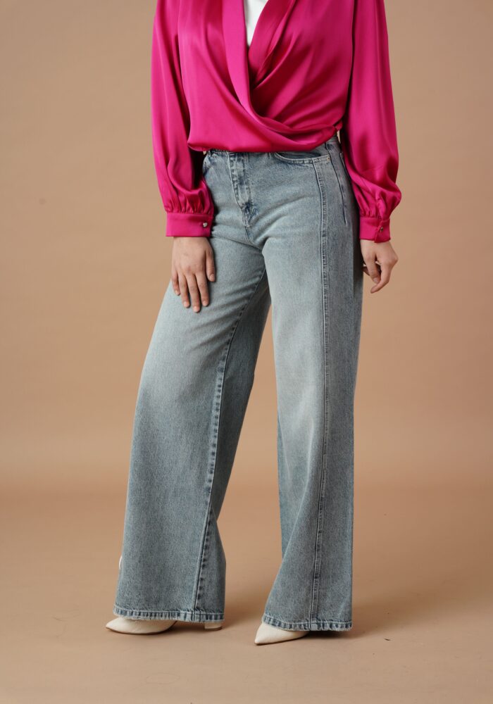 شلوار جین شافل بگ روشن