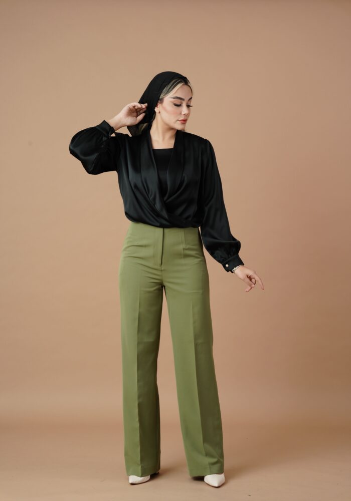 شلوار پارچه ای نیم بگ رنگی