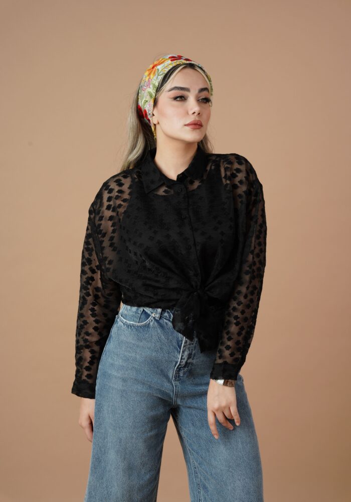 شومیز حریر شیشه ای